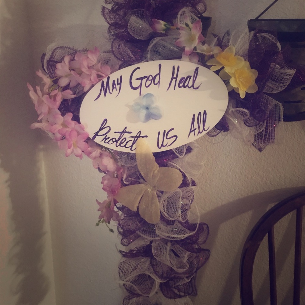 Cross wreath that’s been blessed